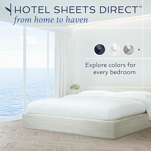 Miniatura 9 de Hotel Sheets Direct Juego de sábanas de 100 % algodón de percal, fabricadas en verde, sábanas de hotel refrescantes, transpirables y nítidas, con