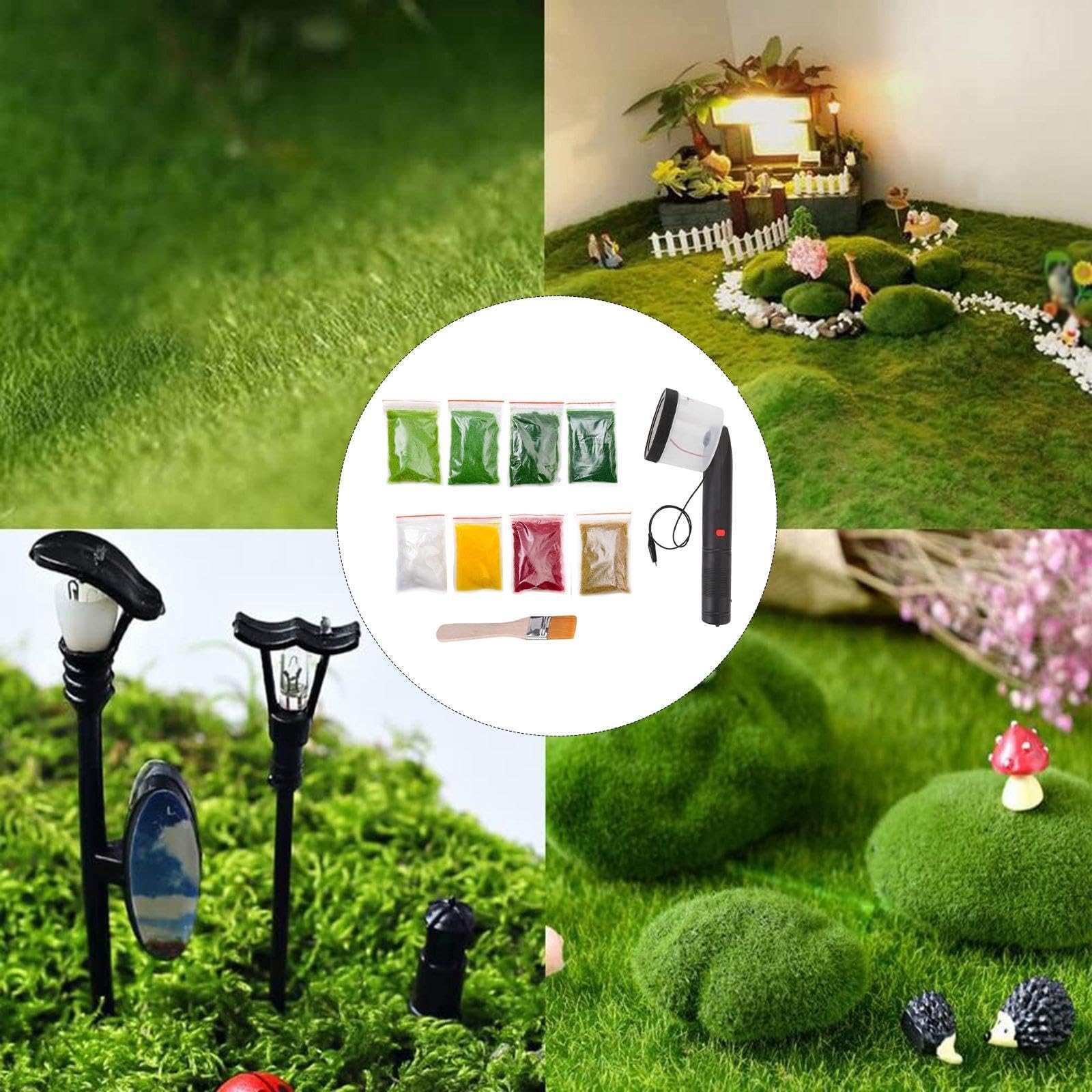 Milageto Máquina de Césped Estático para Construcción de Modelos Accesorios de Decoración de Mesa de Arena Herramienta de Manualidades Y Miniaturas con, Mezclar Hierba en Polvo