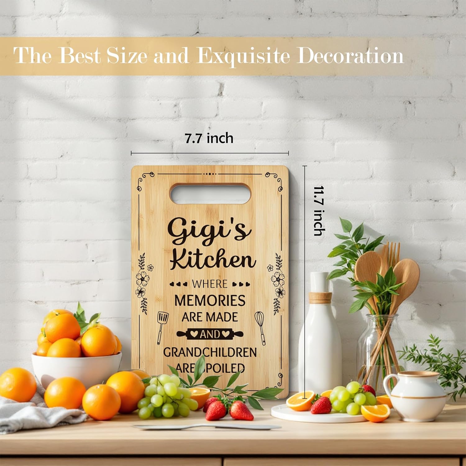 Gigi Gifts Cutting Board Chopping Board, Gifts for Gigi, Gigi Gifts for Grandma, Best Grandma Gifts, Grandma Kitchen Gifts, Gigi Grandma Decorative Bamboo Cutting Board for Kitchen - Image 2
