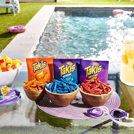Takis Assorted Hero Variety Pack Rolled Tortilla Chips, 18 Count | (8) Fuego, (6) Blue Heat, (4) Intense Nacho, Non-Spicy to Extremely Spicy, 1oz Individual Bags for Snacking