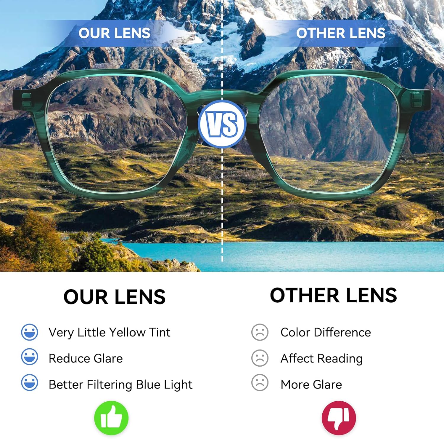 Square Blue Light Glasses for Women Men Acetate Material Anti Bluelight Blocker Glasses Stylish Designer Frame - Image 4