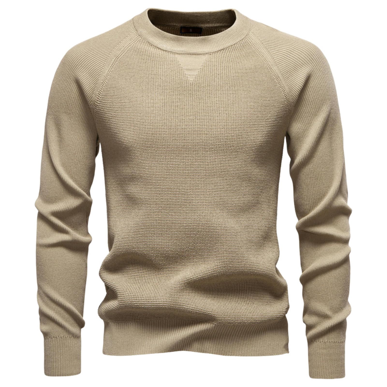 Suéter de punto para hombre moda otoño invierno estilo negocios informal de color liso 8