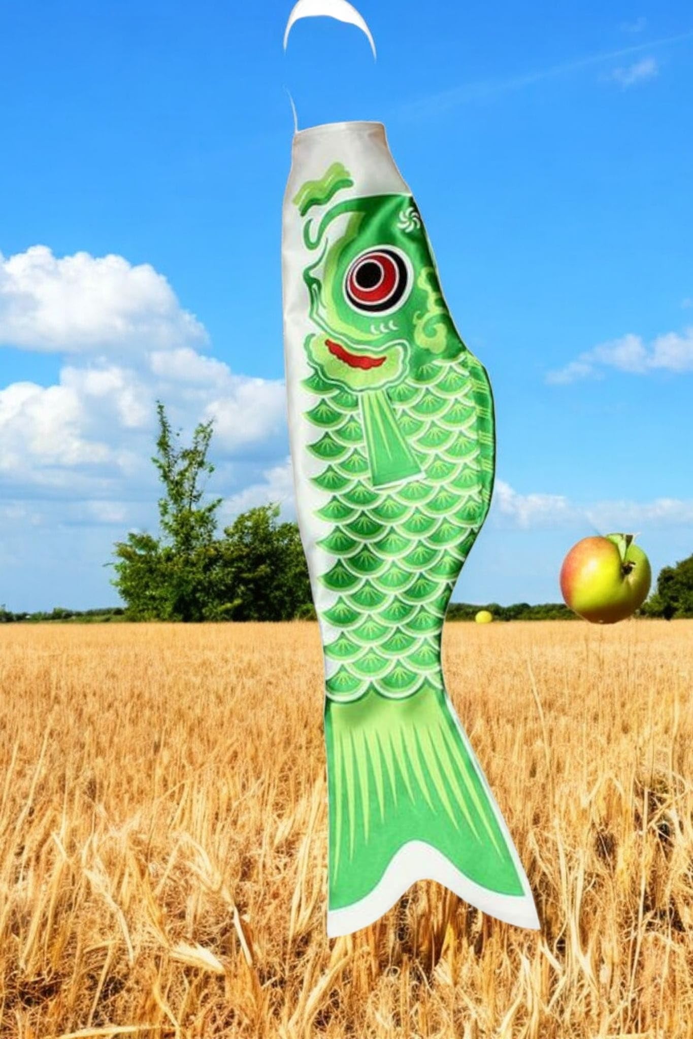 Japanischer Karpfen 10 Stück Set Fisch Windspiel 100 cm Nylon hängender Windsack Windspiel Deko Garten Fische maritim