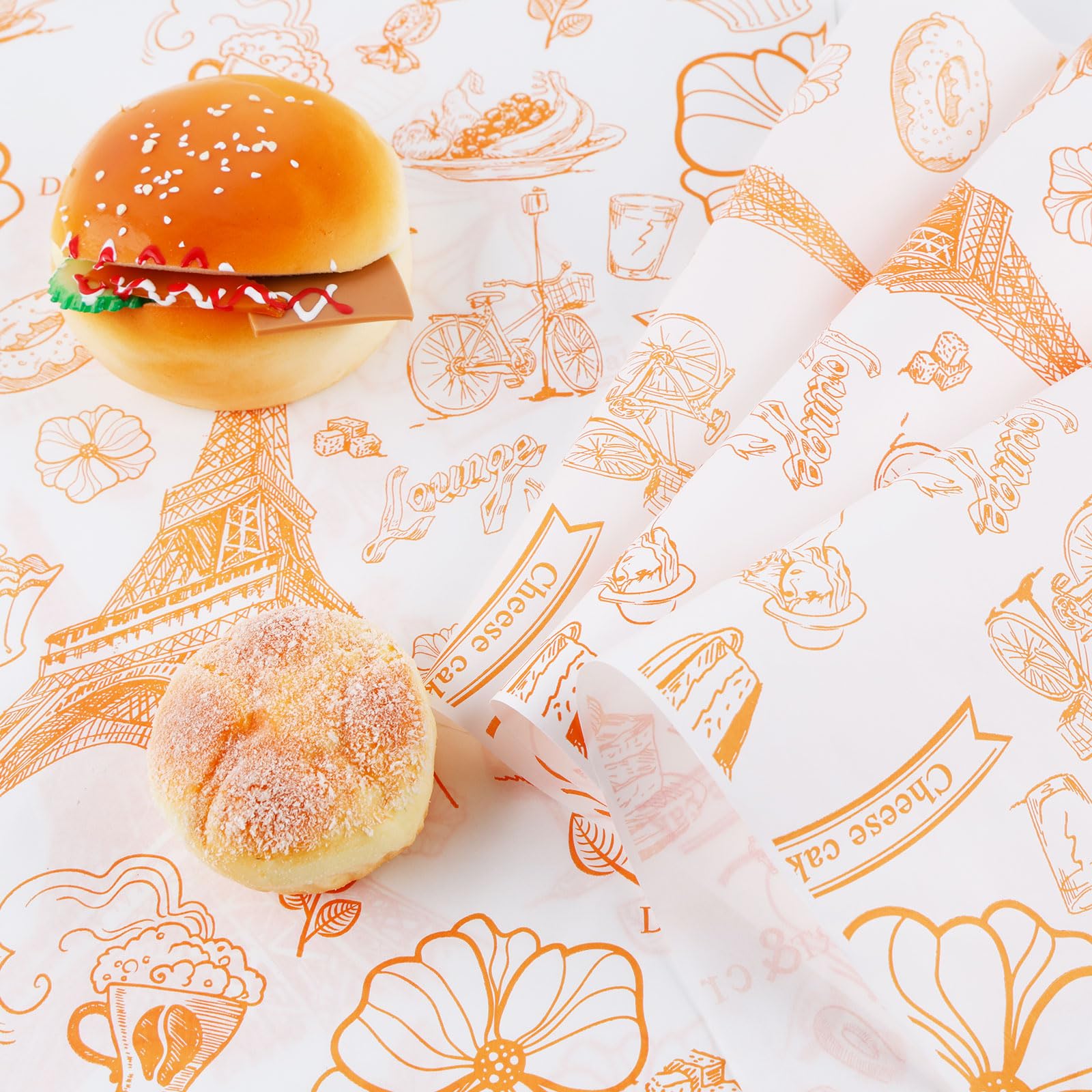 La Llareta - 100 Feuilles Papier Alimentaire Anti-gras - 36x26cm - Parfait Pour Burgers, Sandwichs Et Frites