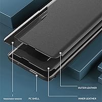 Vista 4 de Funda para Samsung Galaxy S21, Galaxy S21 Funda de piel transparente con función atril magnética para teléfono para mujeres y hombres, a prueba