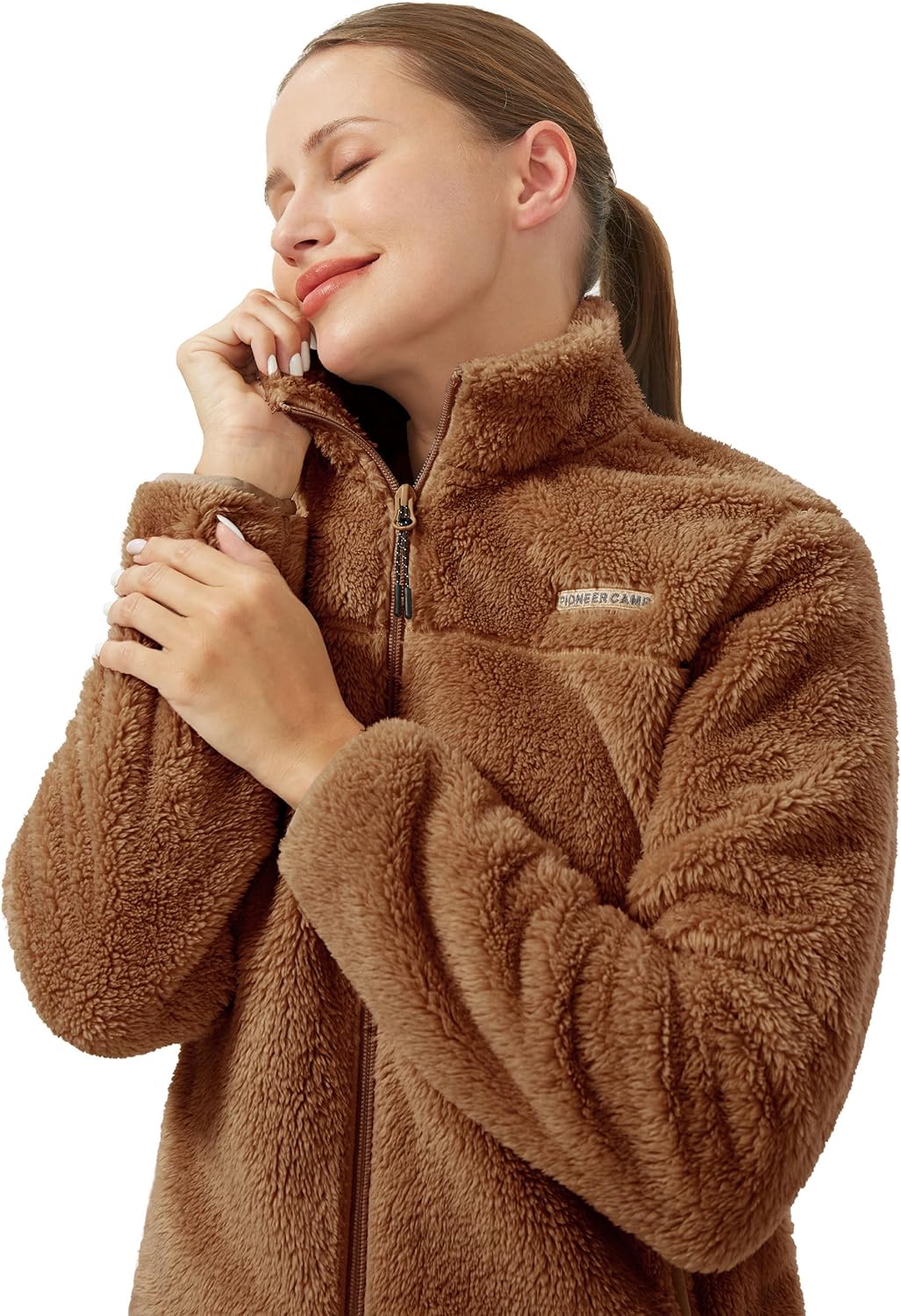 Pioneer Camp Women's Fuzzy Fleece Jacket Lightweight Full Zip Up Warm Soft Fleece Coat for Spring Fall Winter - Image 4