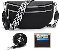 LANXINGLUO Női Crossbody Táska Fekete Válltáska Kártyatartóval és 2 Pánt 1