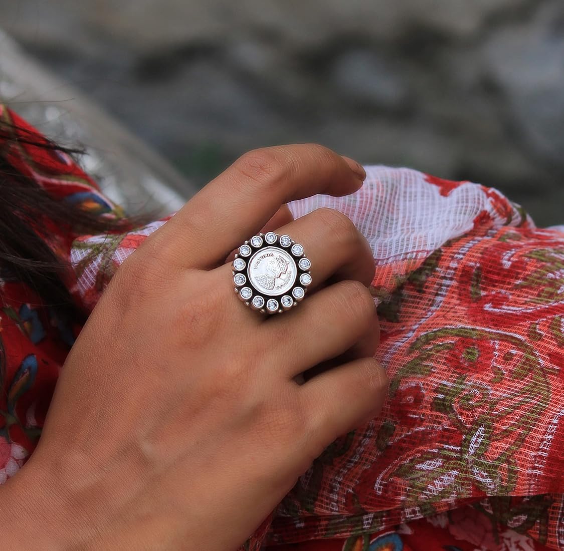アクセサリー vintage ring 925 silver ZXZX Vintage 925 Sterling Silver MOP Domed Ring 14.4g, 5.75s