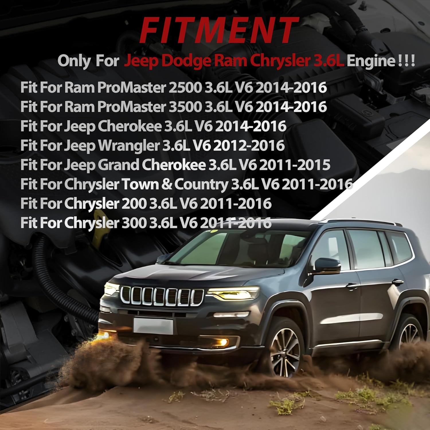 3.6 Cylinder Head Gasket Set Timing Chain Kit With Timing Tool Rocker Arms & Lifters Fit For Jeep Grand Cherokee Wrangler Dodge Durango Challenger Ram ProMaster 1500 3.6L V6 2011-2016