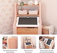 Vista 2 de Step2 Harmony - Caja de almacenamiento de juguetes, madera y plástico, estantes para libros, contenedor de almacenamiento de juguetes con tapa