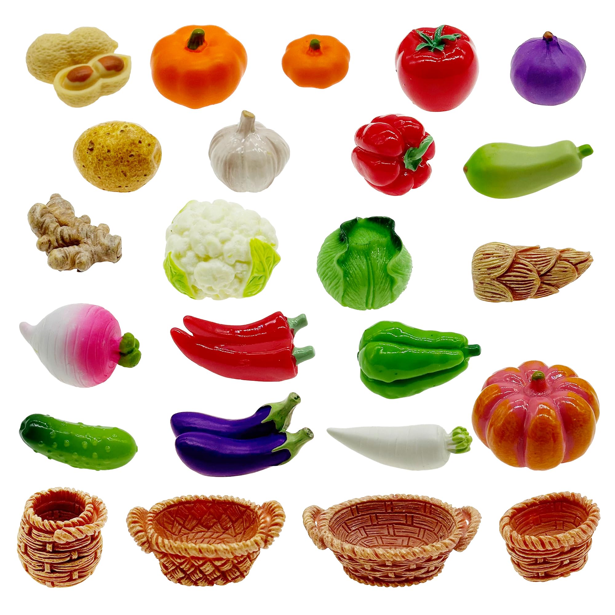 Cayway 22 PCS Miniature Food Mini Vegetables Fairy Garden Accessories for Miniatures Food Kitchen Mini House Store, Micro Landscaping Decoration — image 1