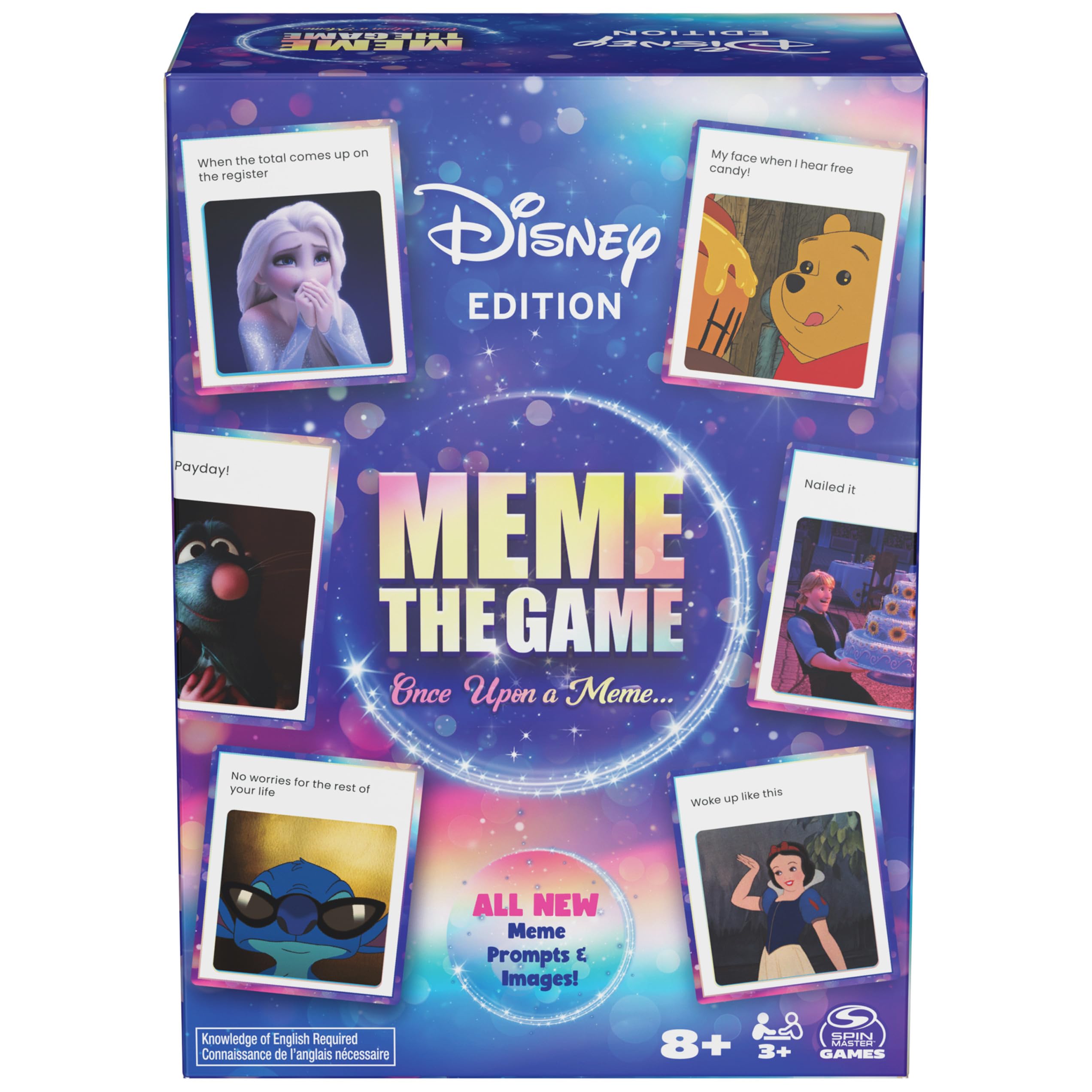 Spin Master Games, Disney Meme The Game, Disney Card Game for Hilarious Family Fun, Funny Caption Contest with Classic & Modern Characters, for Kids & Family, 3-6 Players, for Ages 8 & Up