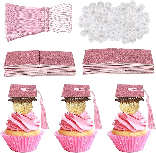Miniatura 281 de Paquete de 24 adornos dorados para cupcakes de graduación 2025 con purpurina So Proud of You Done Diploma Graduation Cap Cupcake Picks Class of 2025