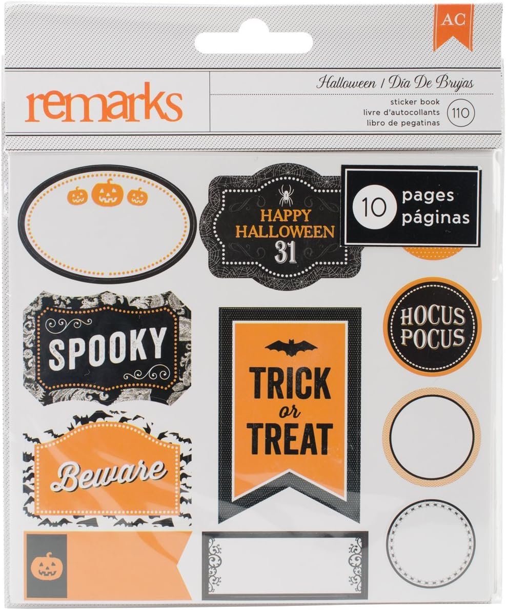 American Crafts Halloween Sticker Book 10 Pages 110 pcs