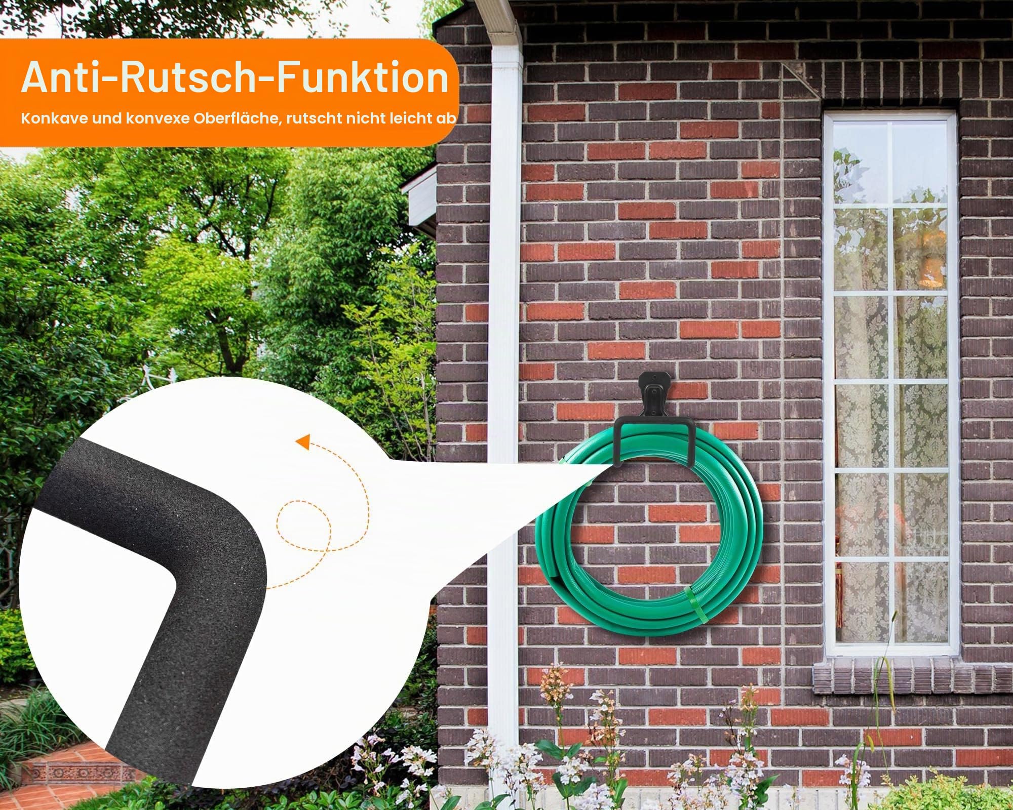 Metall-gartenschlauchhalter – Strapazierfähiger Schlauchhalter, Wandmontage, Wasserschlauchhalter Für Außenhof, Langlebige Schlauchhaken, Ideal Für Wasserschlauch, Verlängerungskabel (1pc Black)