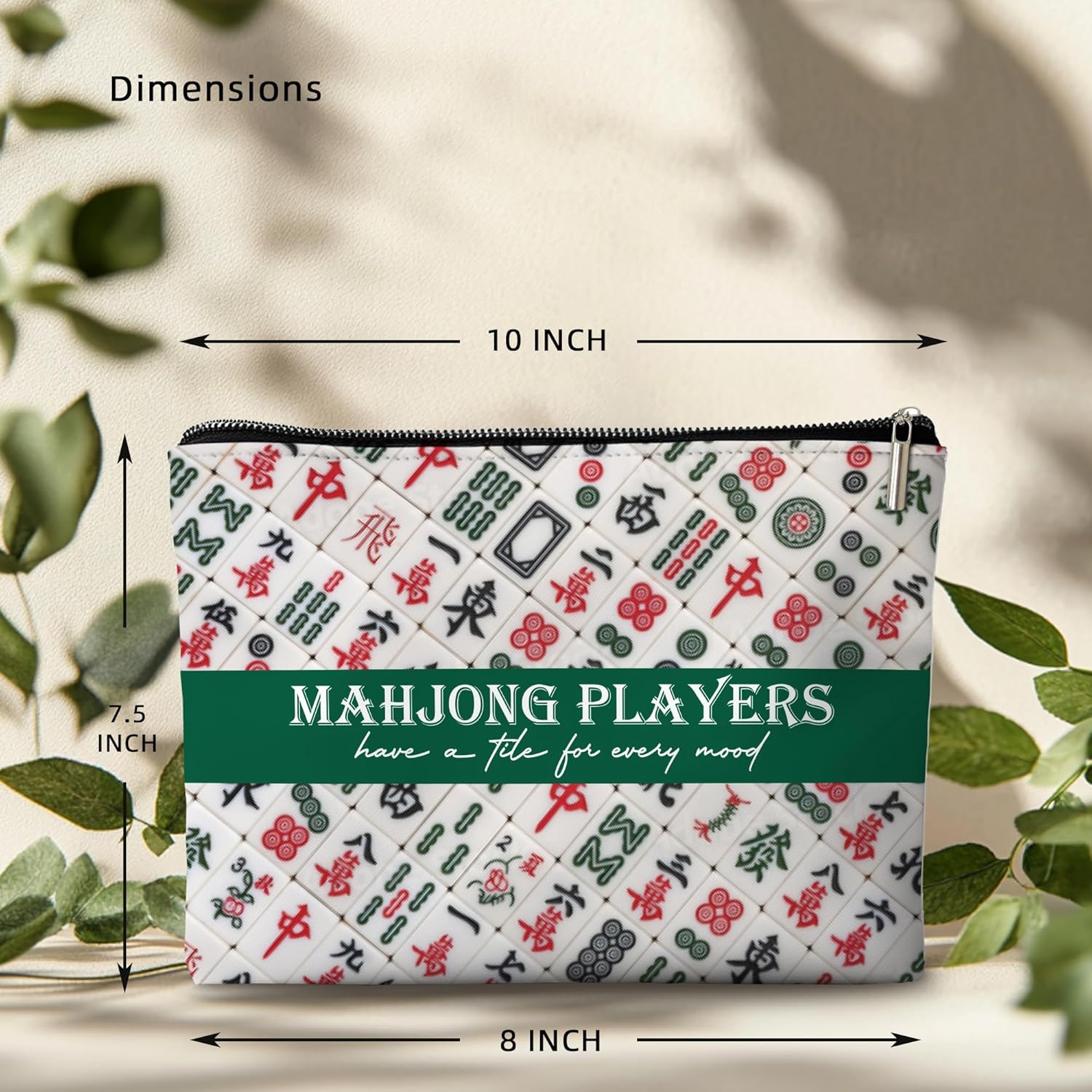 Mahjong Lover Gifts for Players Organizer Bag, 10x7 Inches - Image 4