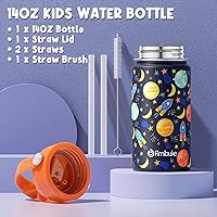 Vista 5 de Fimibuke - Lonchera Bento para niños con 4 compartimentos, bolsa de almuerzo aislada, botella de agua aislada de acero inoxidable, paquete de hielo