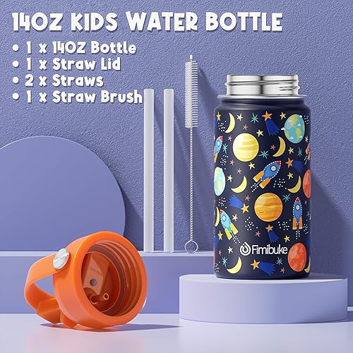 Miniatura 5 de Fimibuke Lonchera Bento para niños con 4 compartimentos, bolsa de almuerzo aislada, botella de agua aislada de acero inoxidable, paquete de hielo y