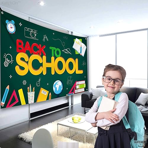 Miniatura 6 de KatchOn, Cartel de bienvenida de regreso a clases, extragrande, 72 x 44 pulgadas, telón de fondo de regreso a clases, cartel del primer día de