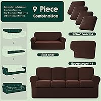 Vista 39 de CHUN YI - Funda elástica para sofá (7 piezas), funda para sofá de 3 plazas con tres respaldos y cojines separados con banda elástica, tela jacquard