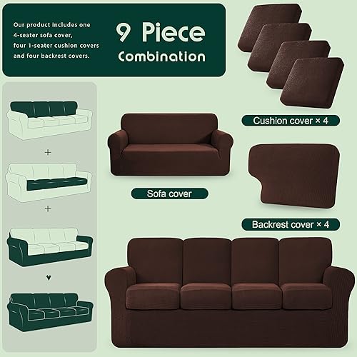 Vista 38 de CHUN YI - Funda elástica para sillón (3 piezas), funda para sofá de 1 plaza con un respaldo y cojín separado con banda elástica, tela jacquard