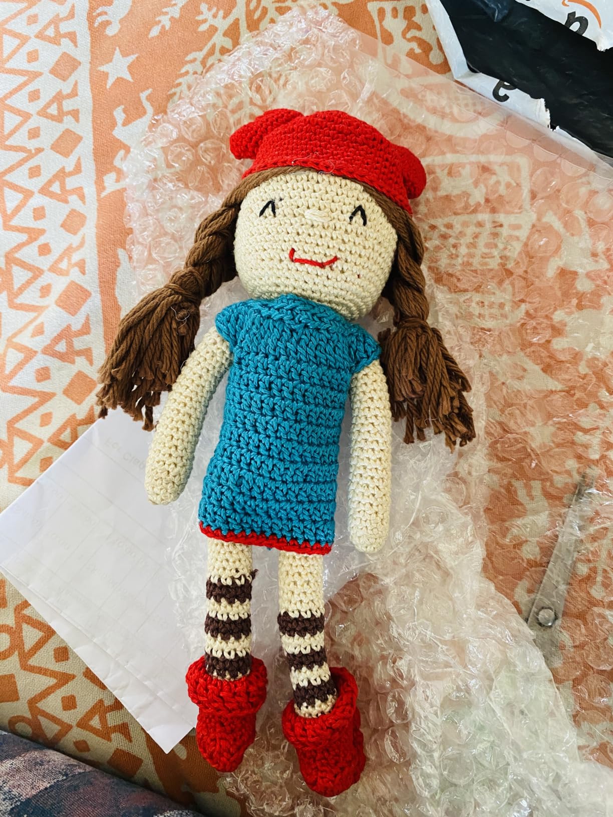 Clapjoy Soft Hand Knitted Cotton Thread Doll | Crochet |Handmade Toys ...