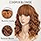 AISI HAIR Synthetic Wavy Curly Bob Wig with Bangs Cooper Blonde Short Wavy Hair for Women Synthetic Heat Resistant Bob Wigs