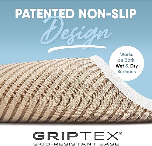 Miniatura 5 de MICRODRY Tapete de baño de espuma viscoelástica extra grueso, moderno, con infusión de carbón y base antideslizante GripTex, absorbente, de fácil