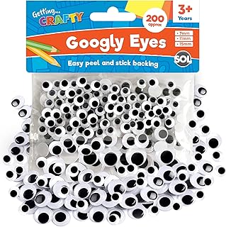 200pk Googly Eyes Self Adhesive - Small & Medium Googly Eyes for Crafting | Google Eyes for Children DIY Arts & Craft | Goggly Stick On Eyes for Crafts Googly Eyes Large | Wiggle Stick On Googley Eyes