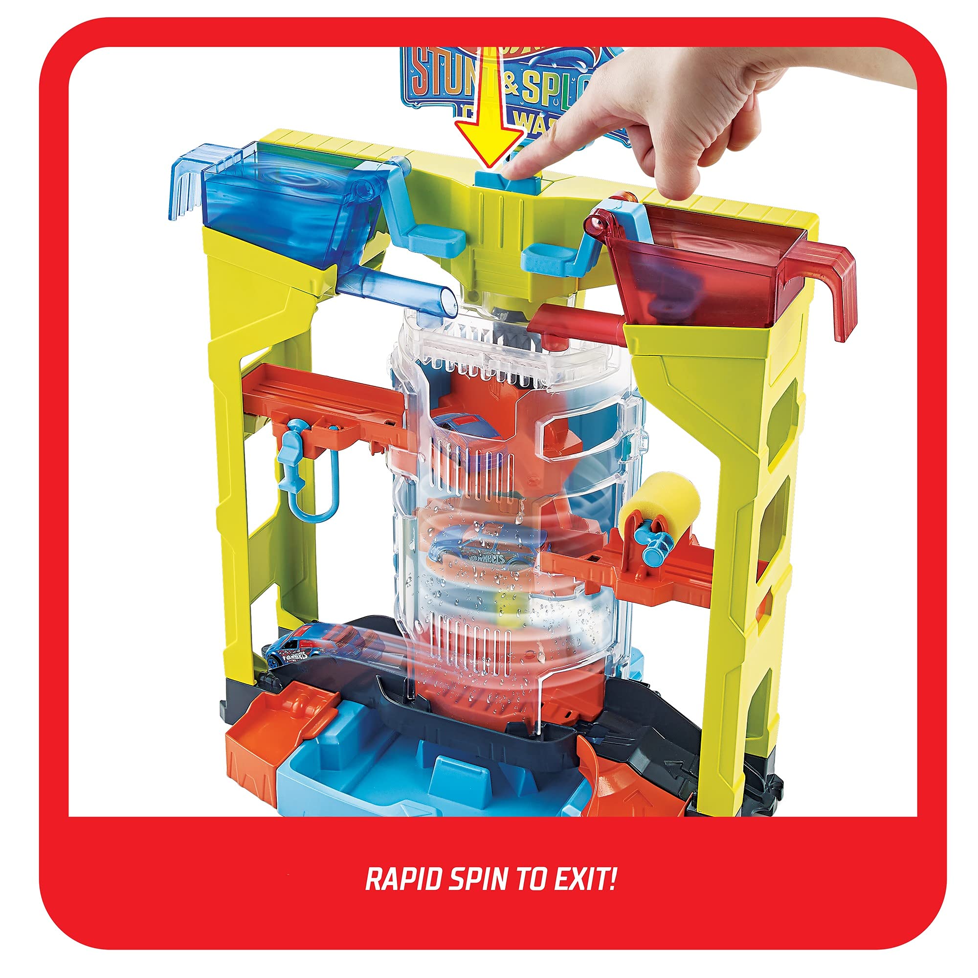 Hot Wheels Stunt Splash Car Wash Playset With One 1 64 Hot Wheels Color 