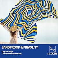 Vista 209 de Beach Blanket Oversized Extra Large 78" X 81",Waterproof Sandproof Beach Blanket 1-7 Adults Lightweight Durable for Travel Camping Hiking Picnic