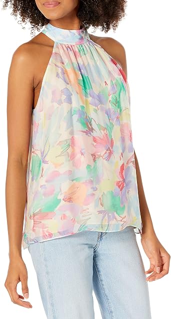 Ramy Brook Womens Womens Mock Neck Printed Cristal Top