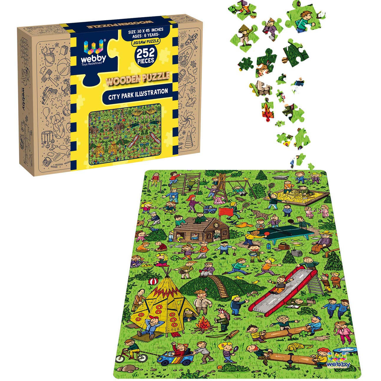 Webby City Park Illustration Wooden Jigsaw Puzzle, 252 Pieces (B08HHB9KVB) Amazon Price History, Amazon Price Tracker
