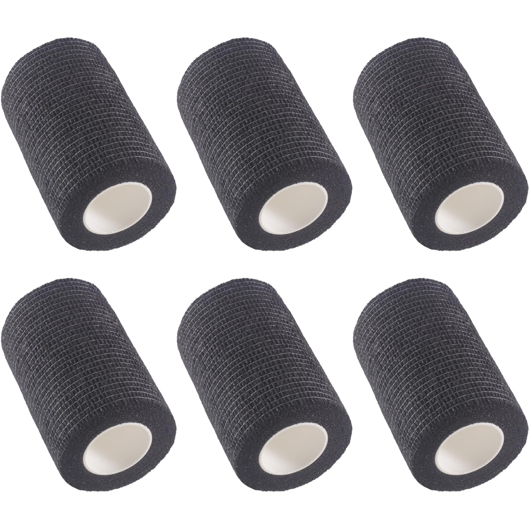 IndigoCase 6 Rolls Self Adhesive Bandage Wrap 3 Inch, Black Color Elastic Athletic Tape, Vet Wrap, Wrist Tape, Large Bandage for Horses, Knuckle, Knee