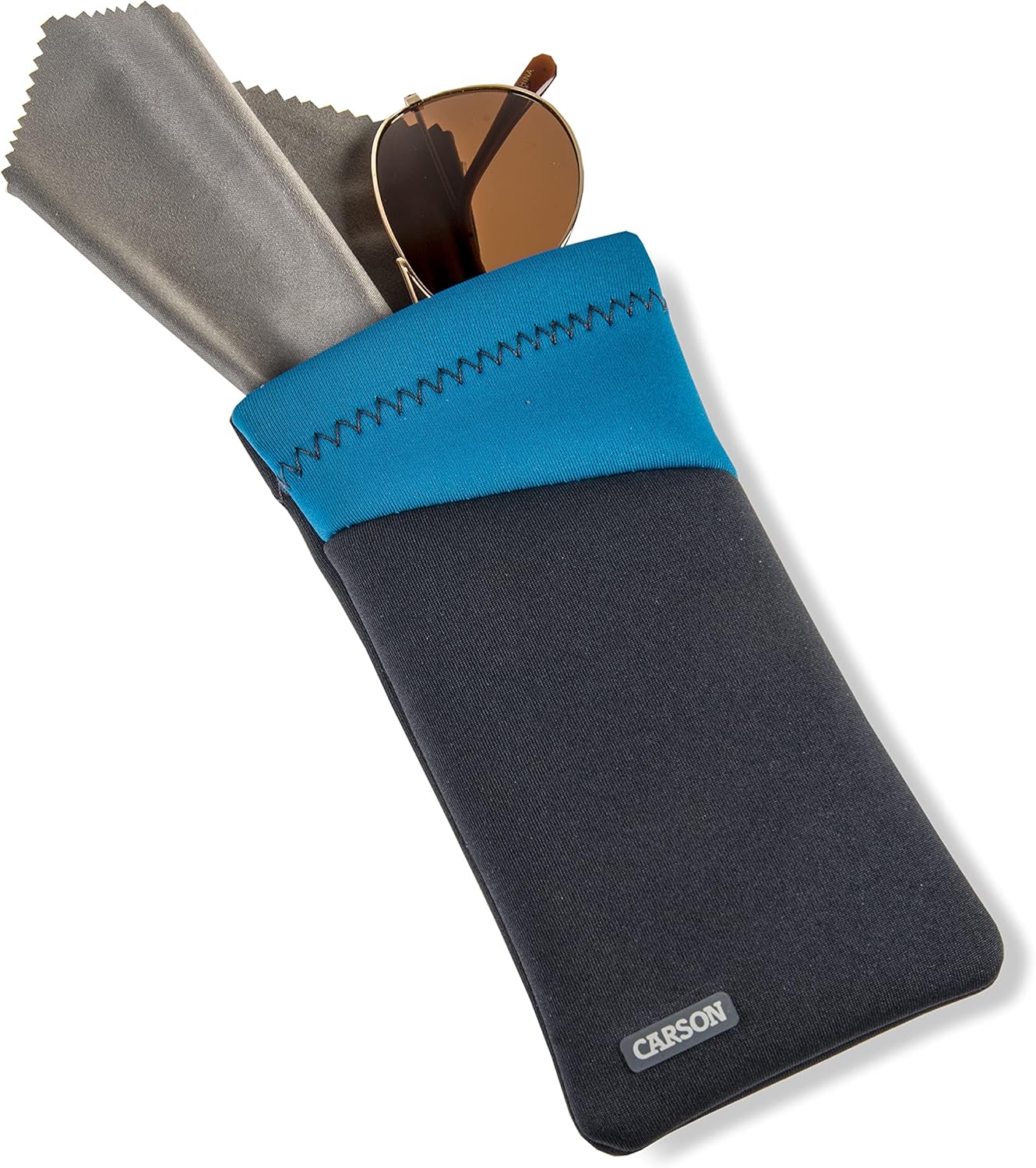 Carson Eyeglass Pouch with Built-in Microfiber Cloth for Eyewear and Sunglasses, Lime Green (EC-10GYGR) : Everything Else