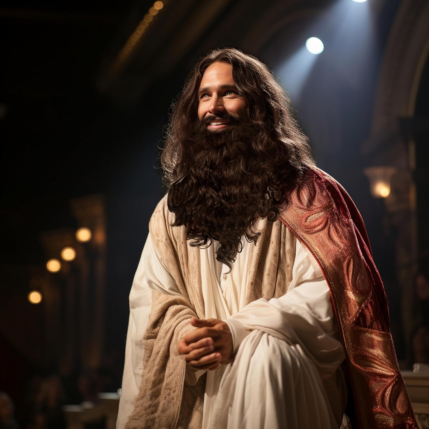 MCJC Biblical Costume Long Brown Wig and Beard Set Synthetic Hair Costume Accessory for Biblical Religious Theater, Role Play, Halloween - Image 5