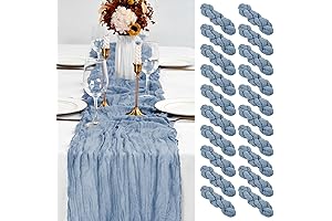 20-Pack Dusty Blue Table Runner: An Enchanting Canvas for Romantic Celebrations