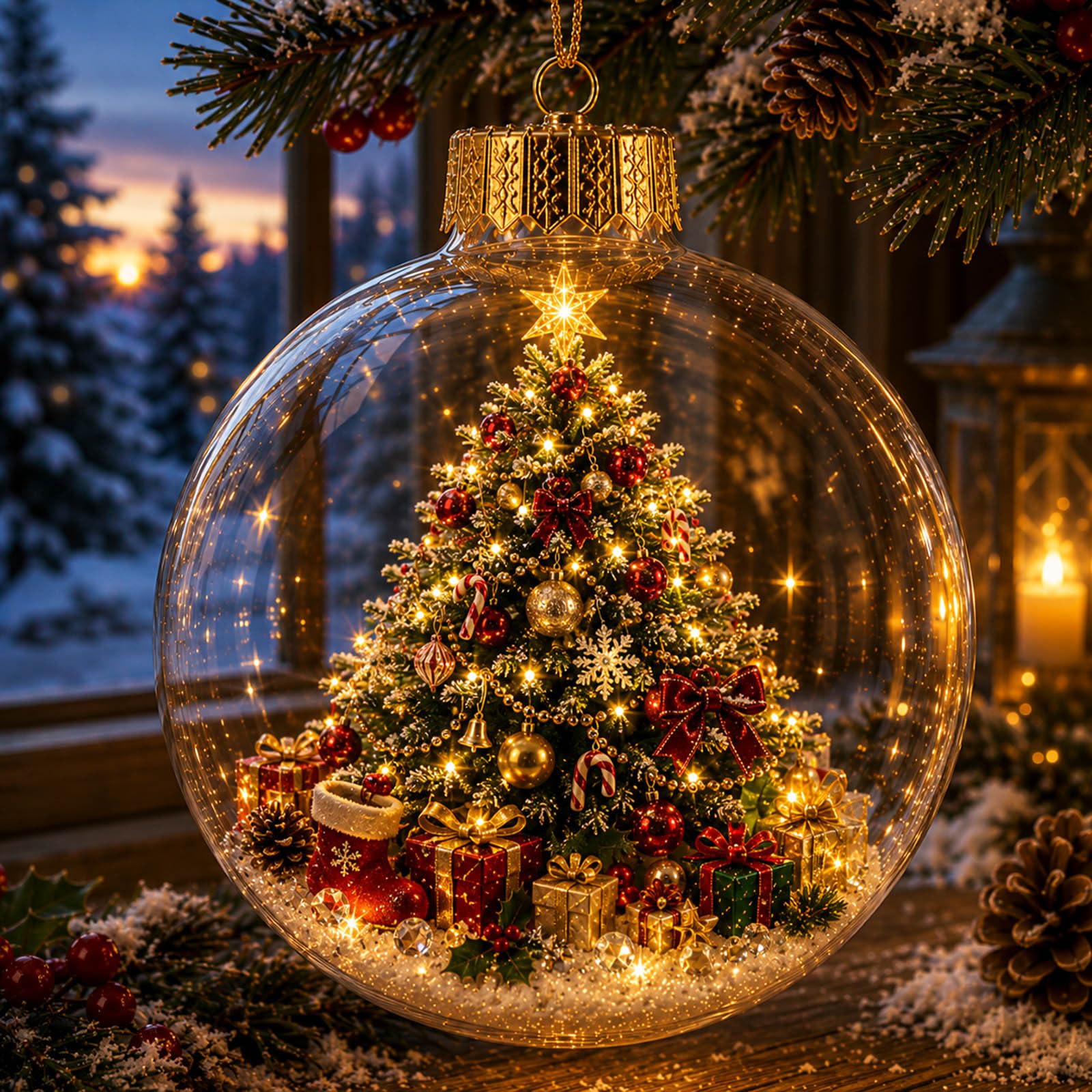 Glowing Christmas Story Ornament, Christmas Clear Ornament Ball (Tree)