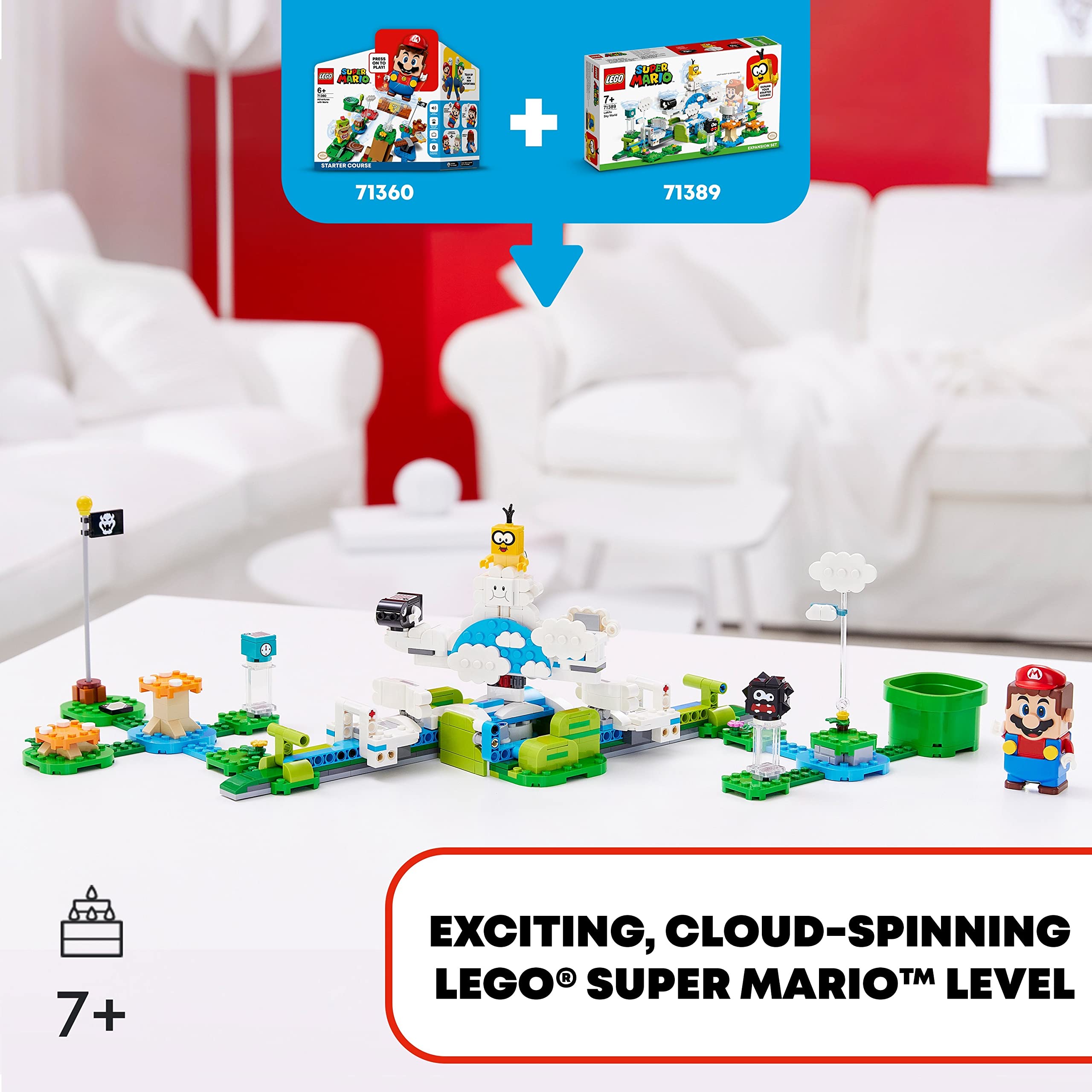 LEGO Super Mario 71389 Podniebny świat Lakitu — zestaw dodatkowy | Kolekcjonerska zabawka dla dzieci (484 elementy)