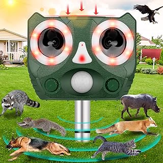 Sponsored Ad - Solar Powered Animal Repeller, Ultrasonic Animal Repellent Outdoor Cat Repellent Dog Deterrent Waterproof U...