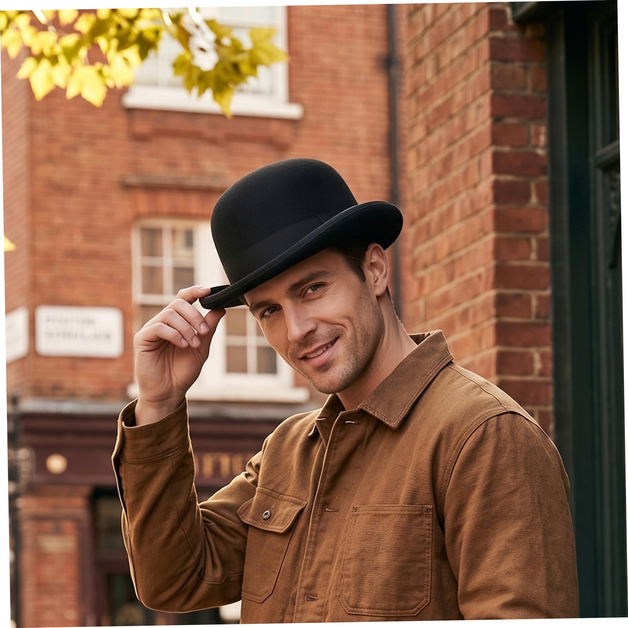 Cappello a bombetta, Cappelli a bombetta vintage per uomo e donna Cappelli classici con nastro per l'uso quotidiano, feste tema, eventi cosplay o riunioni formali, nero, cappello da uomo