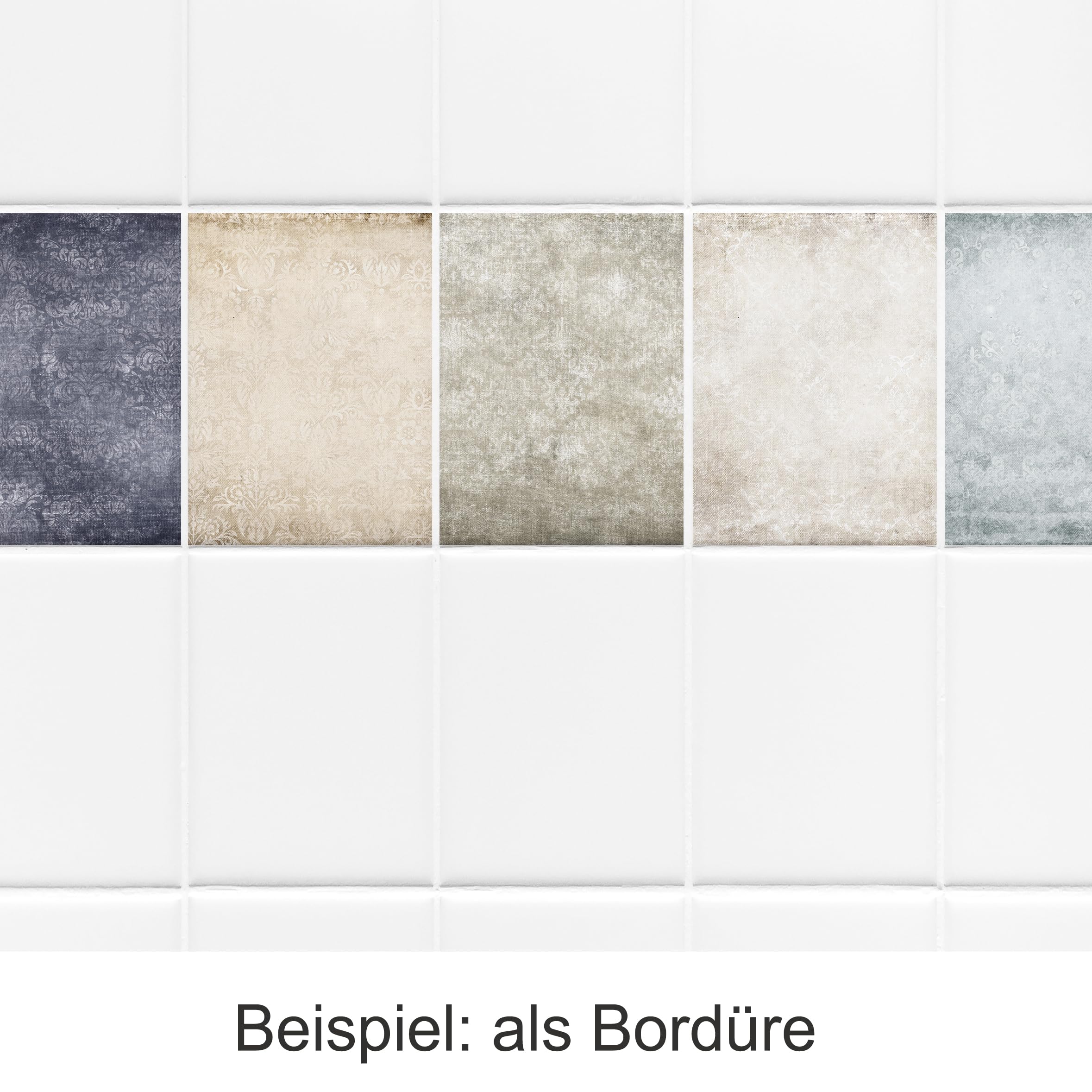 GRAZDesign Fliesenaufkleber Fliesen überkleben Vintage 10-teiliges Set Ornamente Küche Bad Fliesenspiegel - 20x25cm / 30 Stück