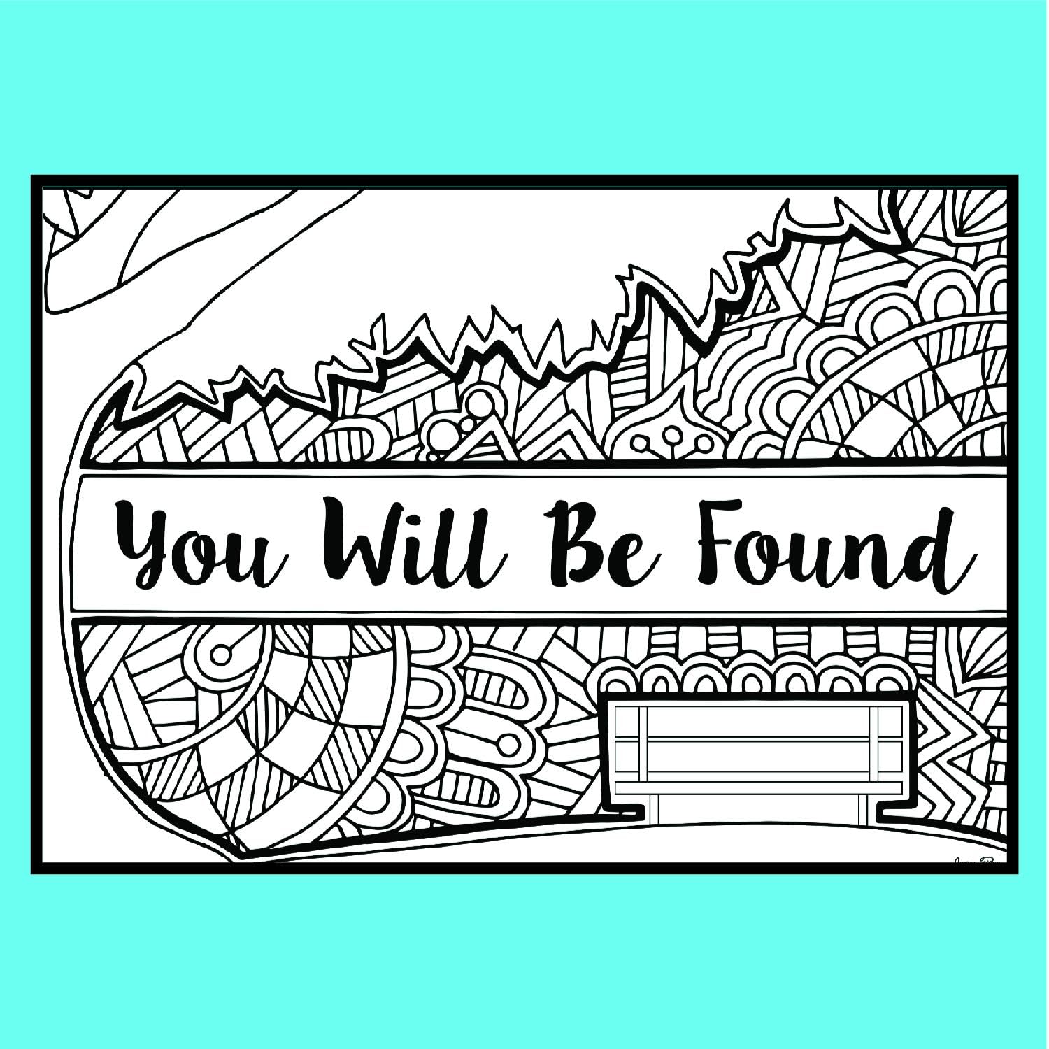 Coloring Broadway - Dear Evan Hansen Inspired Coloring Pages (Set of 4) “You Will Be Found” Collection, Broadway Musical Merchandise, Ideal Gift for a Broadway Theater Lover