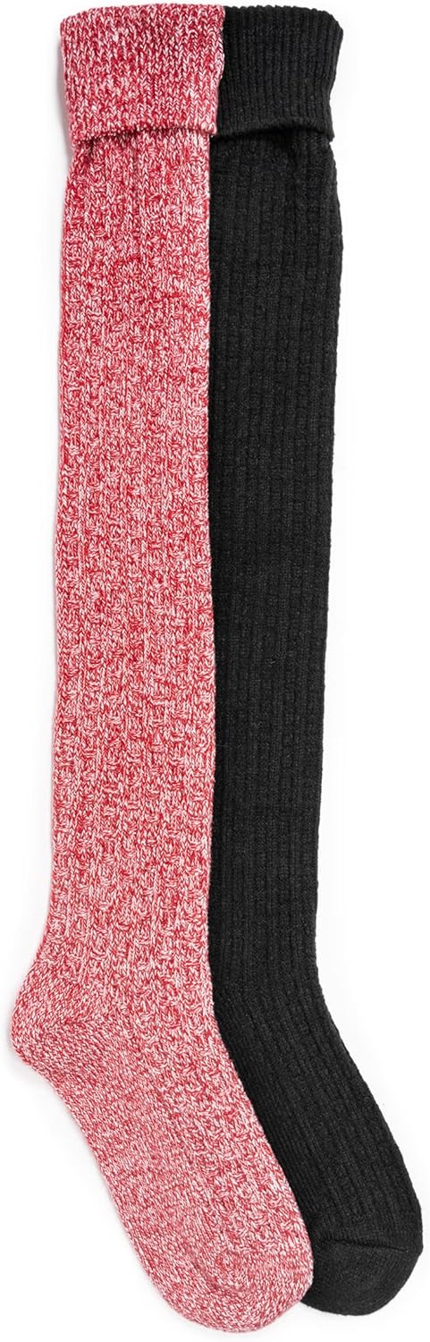 MUK LUKS Womens Marled Over the Knee Sock (2 Pair Pack)