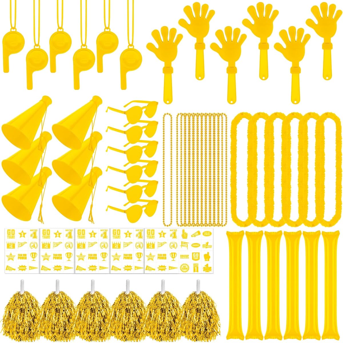 Soulchen 180 piezas de accesorios amarillos para el día del espíritu del equipo para eventos