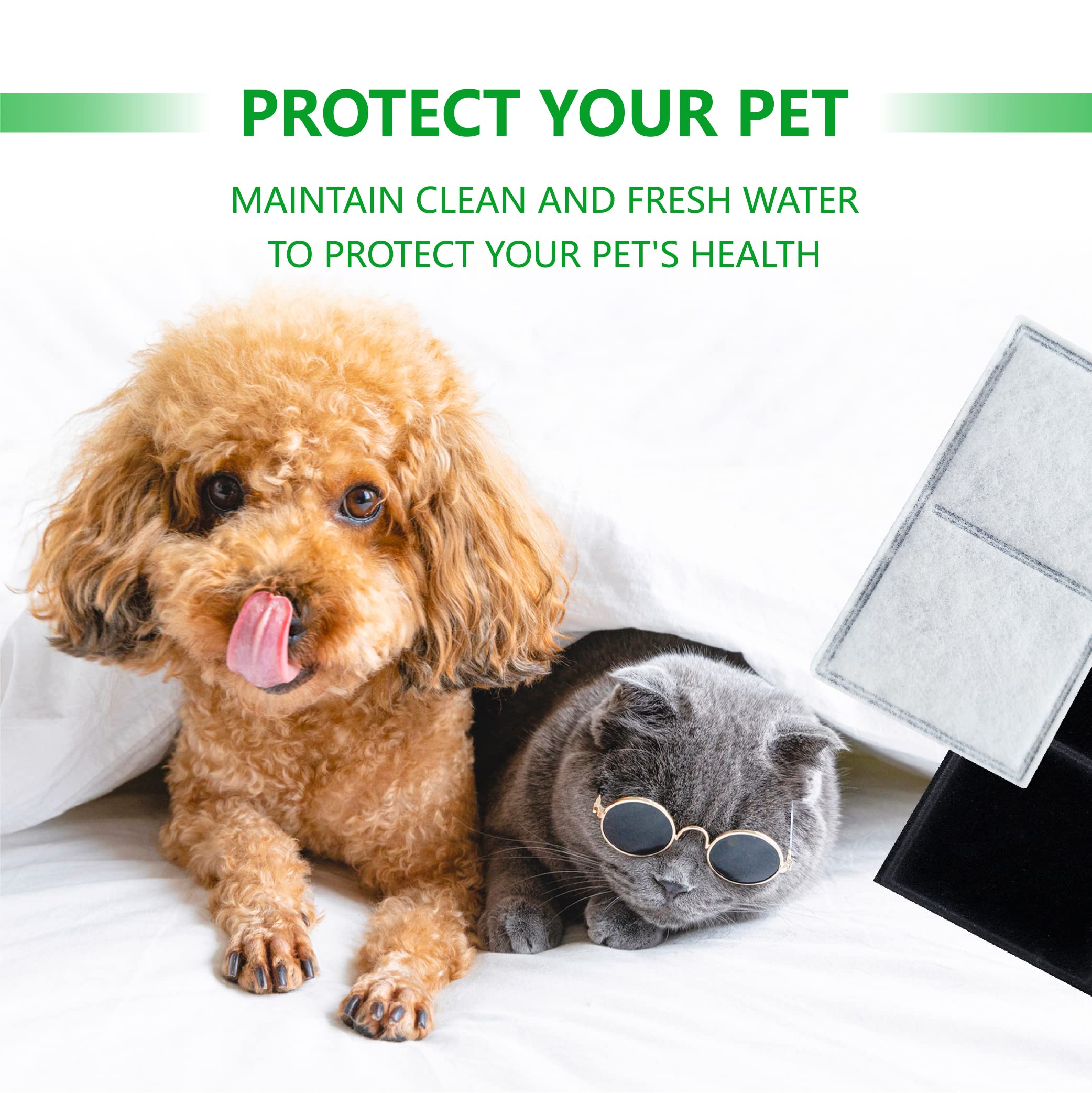 Paquete de 12 filtros de carbón de carbono de repuesto para fuente de mascotas Drinkwell Platinum, filtros de carbón para fuente de agua para perros y gatos