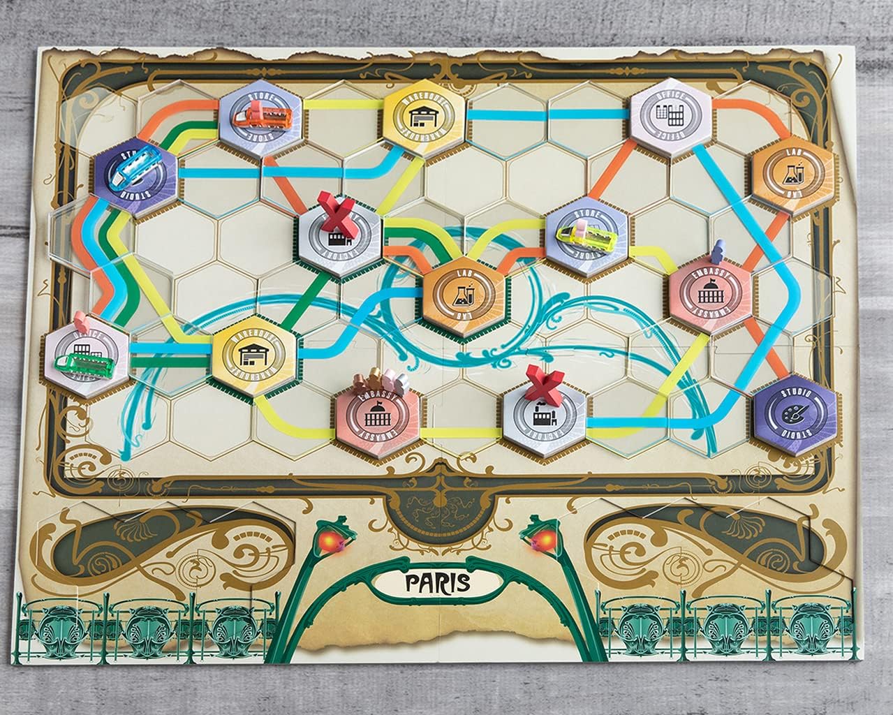 Maglev Maps Board Game, Strategy Board Game for Adults and Family, Tile Laying, Engine Building, Fun Pick Up and Deliver Gameplay, Futuristic Theme