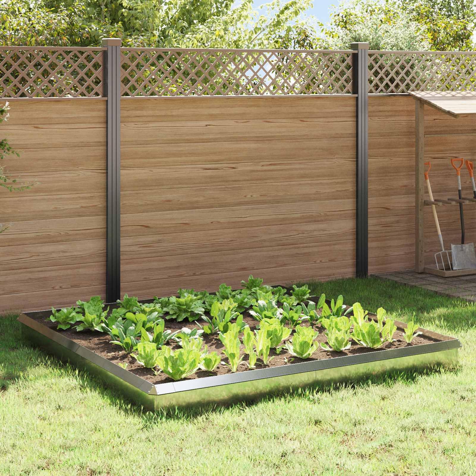 Gecheer Schneckenzaun 12-teilig, verzinkter Stahl, Gartenbegrenzung, Schneckenschutz, dekorative Beeteinfassung für Terrasse/Außenbereich