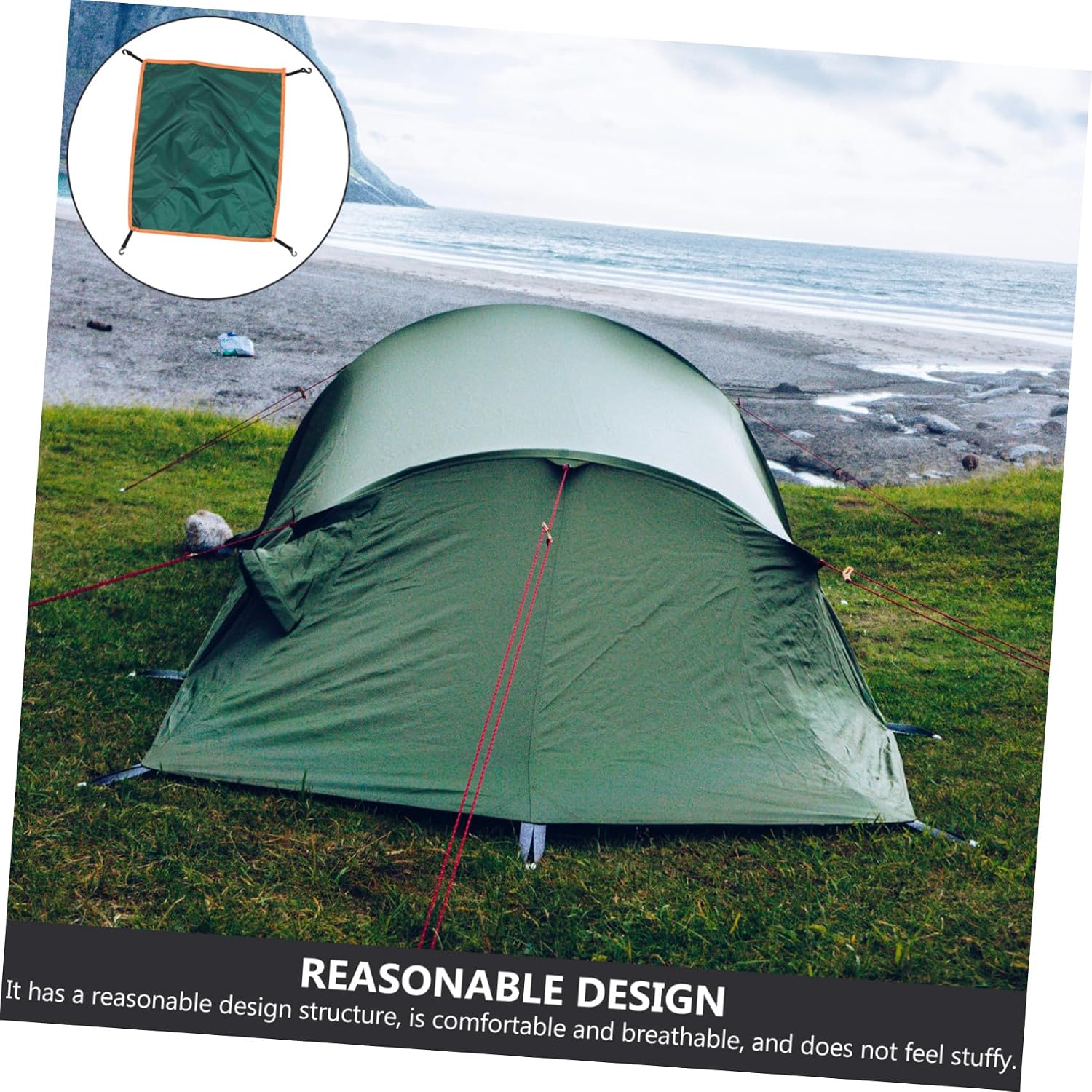 Person Tent Roof Cover Rain Fly Uv Sun Shelter Portable Camping Tarp Hooks