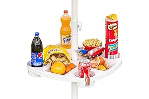 Skywin Umbrella Tray Large, White - 19" Functional Umbrella Table Tray w/...